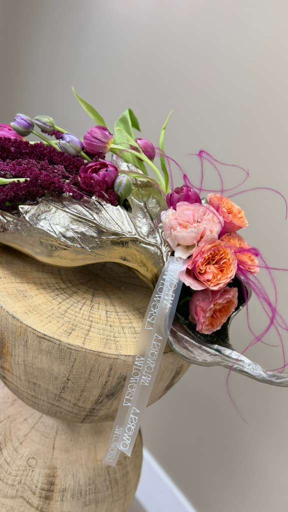 Garden Roses with Tulips and Amaranthus — view 1