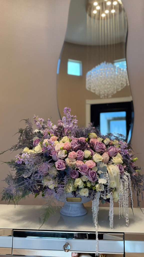 Purple and white Roses Arrangement — view 1