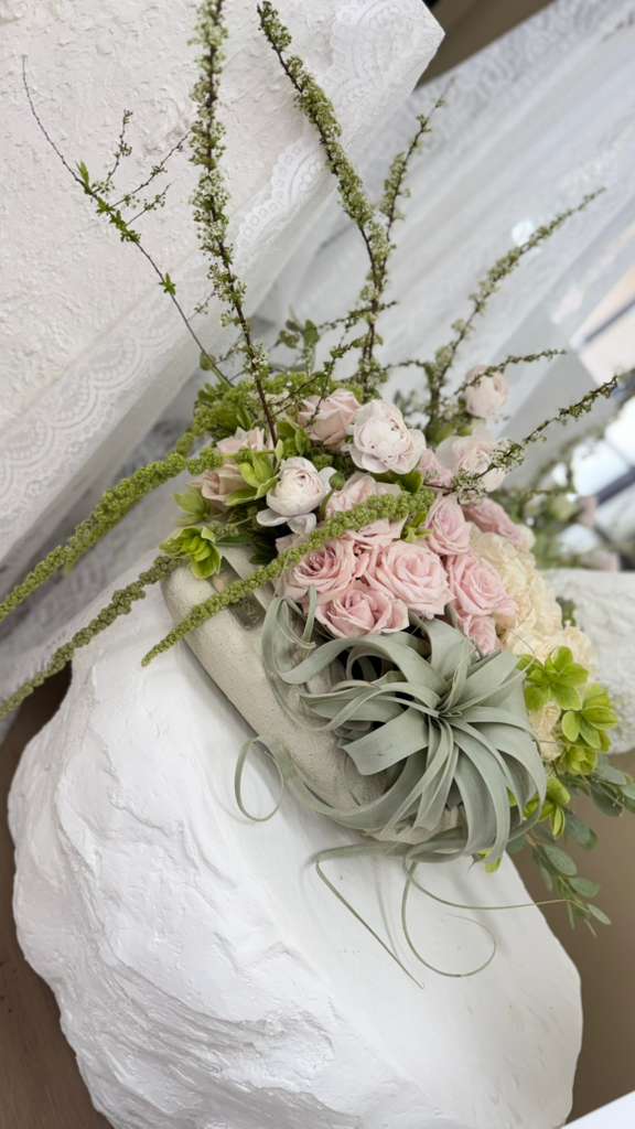 Roses with Tillandsia — view 1